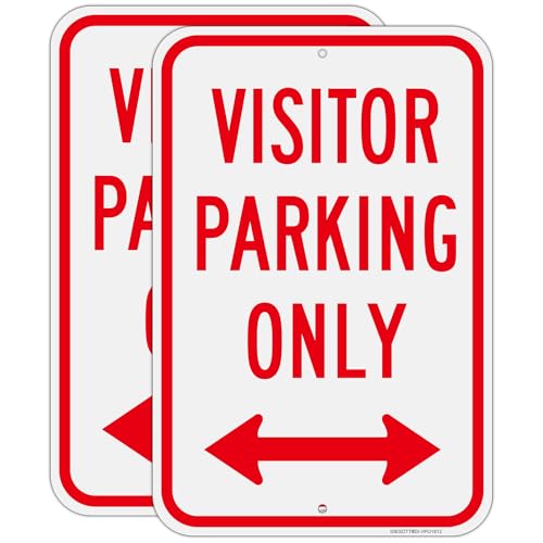 Panneau parking visiteurs robuste lot de 2 plaques alu durables