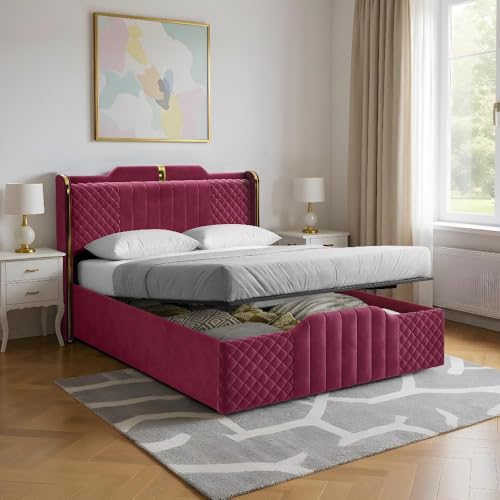 Image of Wakefit Velura Queen Size Hydraulic Storage Upholstered Bed