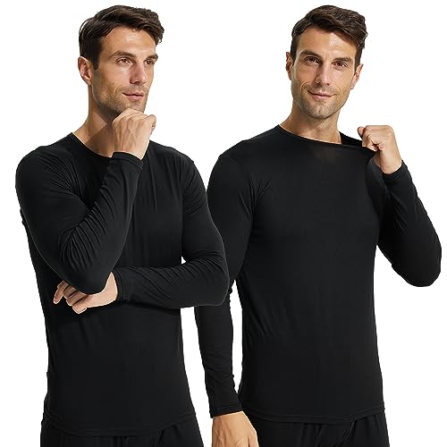 LANBAOSI Men's Crewneck Long Sleeve Thermal Undershirts 2 Pack - Base Layer for Cold Weather2