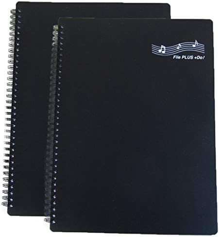 FILE PLUS DO Folder for Musicians, Sheet Music Folder, Band Folder, Writable, Spiral-Bound, US LETTER / A4 Size, 30 Sleeves, 60 Pages (Black 2 per set) FILE PLUS DO Folder for Musicians, Sheet Music Folder, Band Folder, Writable, Spiral-Bound, US LETTER / A4 Size, 30 Sleeves, 60 Pages (Black 2 per set)