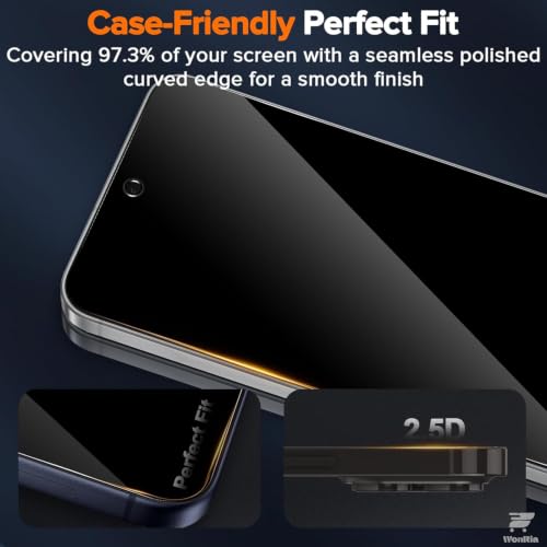 Image of WonRia Pack 1 - Privacy Tempered Glass For Reno 16 5G Screen Guard Protector | Anti-Spy | Case Friendly - Installation Kit