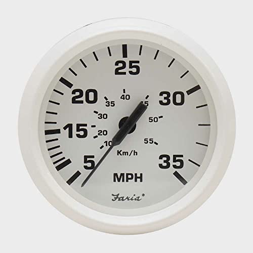 Faria Beede Boat Speedometer Gauge SE9494B | Dress White 3 1/4 Inch