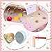 labebe Wooden Baby Walker, Push Activity Walker for Kids 12M+, Multifunctional Ice Cream Cart Activity, Adjustable Speed Learning Walking with Wheels, Birthday Gift for Girls Boys Ages 1-3 (Pink)
