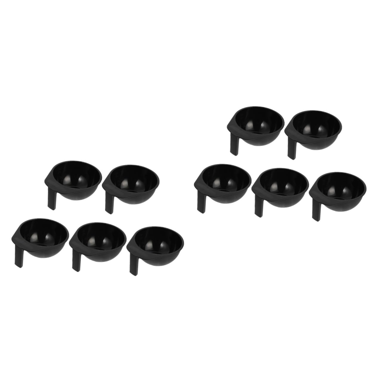 VINTORKY 2sets Hair Bowl Set Black Mixing Bowls for Hair Dye Reusable Sturdy Smooth 5pcs*2