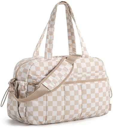 BAGSMART Puffer Reisetasche, Sporttasche Damen 24L Weekender Wickeltasche | Wasserabweisend Travel Bag Handgepäck Gym Bag Kliniktasche Geburt Krankenhaustasche Mit PVC Nasse Tasche