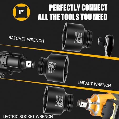 Image of 1 Inch Drive 75mm Standard Metric 6 Point CR-MO Impact Socket