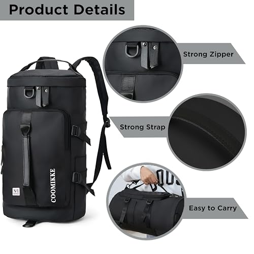 Image of NFI essentials Hiking Bag, Travel Shoulder Backpack, Rucksack Duffle Bag with Shoe Compartment & Wet Clothes for Gym, Duffel Bag for Travelling, Camping & Trekking (46x24x24cm)