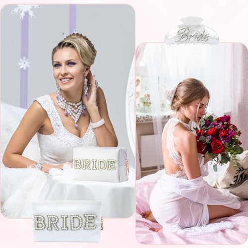 Image of VOPHIA Bride Fuzzy Slippers - Cross Band Soft Wedding Slippers for Bridal Shower