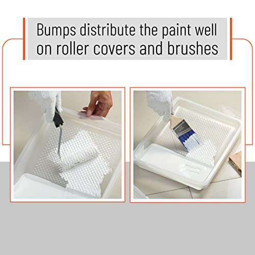 Bates- Paint Tray Liners, 9 Inch, 20 Pack, White, Disposable Paint Pan Liners for 9" Trays, Strong Plastic Inserts for Wall Painting, Trim Work, Crafts & Home Projects