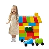 MassBricks Jumbo Plastic Building Blocks - 48 Pieces Giant Toddler Bricks Kids, Boys, Girls Age 1-8...