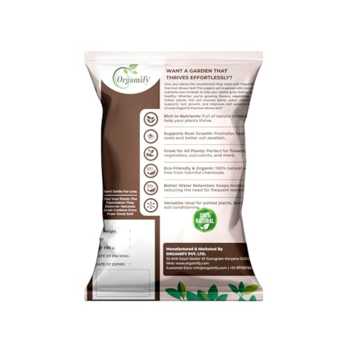 Image of Organic Brown Soil for Plants (3KG) | Nutrient-Rich Garden Soil for Indoor & Outdoor Plants. Loamy, Well-Drained Potting Soil for Herbs, Vegetables, Flowers, Succulents & Houseplants