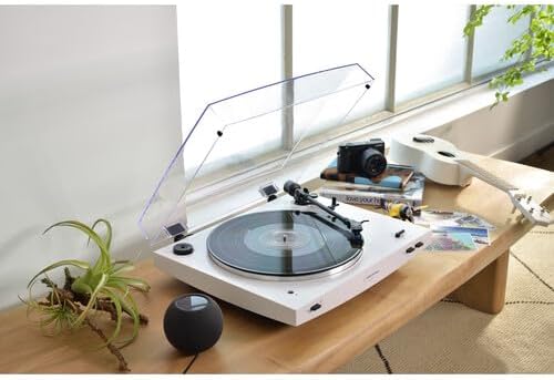 Miniatura 6 de Audio Technica Consumer AT-LP3XBT-WH - Tocadiscos Bluetooth de dos velocidades por correa totalmente automático (inalámbrico y analógico) (blanco)