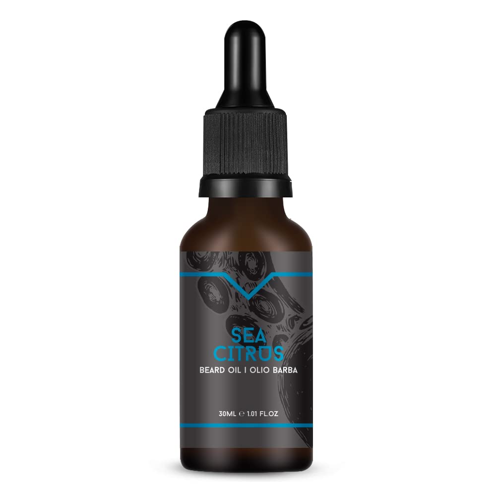 Protective and Conditioning Beard Oil, 1 Oz, Made in Italy, (Sea Citrus)