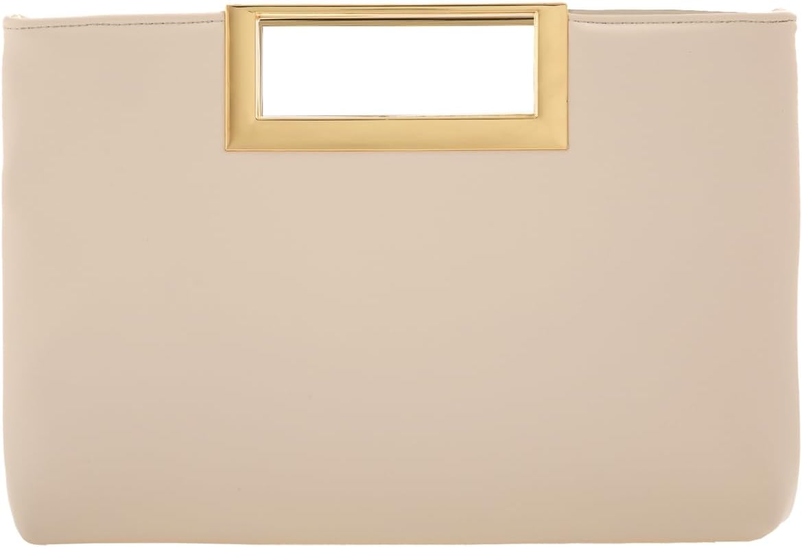 Crushed Metallic Top Handle Clutch