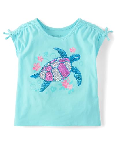 The Children's Place Girls' Short Sleeve Flip Sequin Tops
