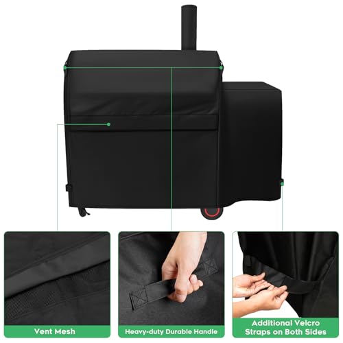Grill Cover fit for Nexgrill Oakford 1150 Reverse Flow Offset Smoker by EZ-DONGTENG - Used condition - Image 3