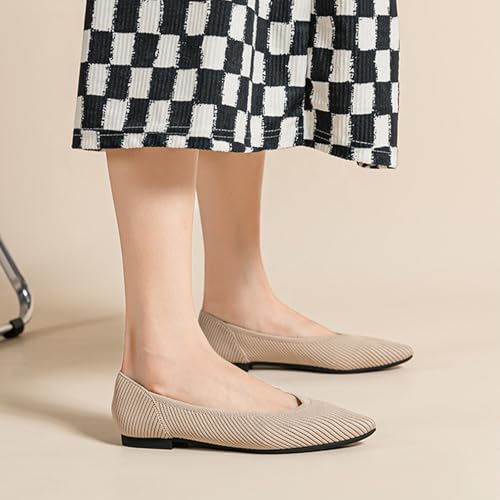 Knit Ballet Flats Pointed Toe Shoes for Womens Wide Width Dress Shoes Washable Flats Shoe for Women Dressy Work3