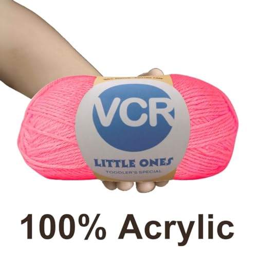 Image of VCR Magenta Pink Yarn, 100 Grams Hank, 190 Meters Length, Acrylic Ball for Crochet and Knitting, Soft Crosia Threads, Pack of 1 Yarn, Suitable for DIY Crafts