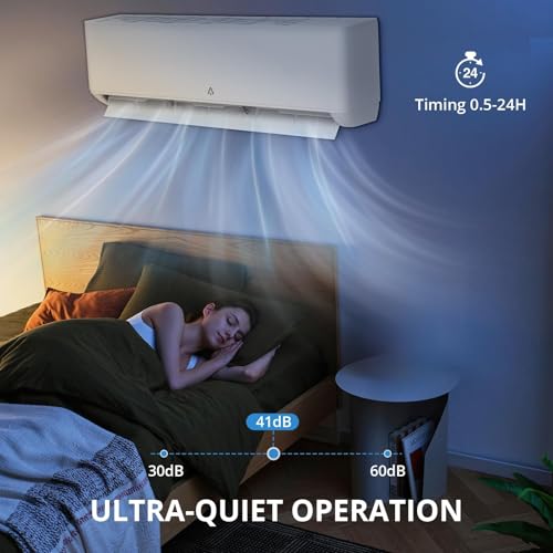 Image of 18,000 BTU Ductless Mini Split AC & Heat Pump, 21 SEER2 Inverter, Ultra-Quiet, WiFi & Voice Control, 4 Modes, Cools & Heats Up to 1,250 Sq.ft, Install Kit, 208-230V