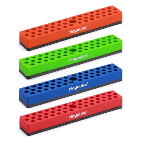 Mayouko 4PCS 1/4" Magnetic Hex Bit Holder Rack Organizer, 17