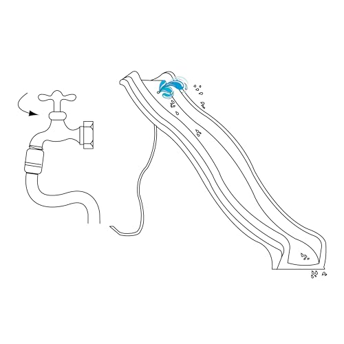 Axi Sky220 Toboggan À Eau En Crème - 220 Cm | Élément Complémentaire Pour Aire De Jeux / Maison De Jeu Enfant | Toboggan Pour Hauteur De Estrade 120 | Leroy Merlin