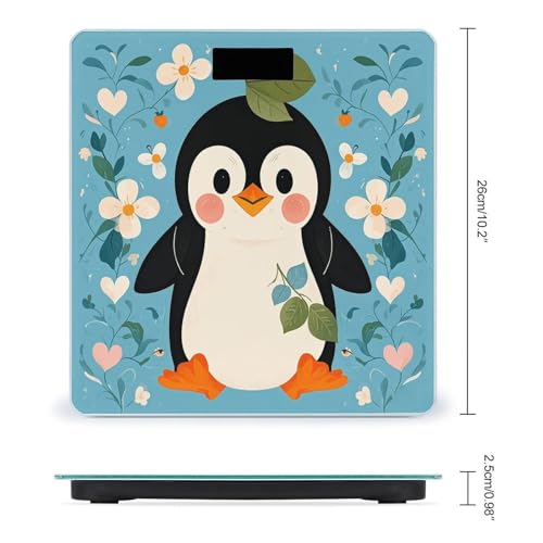 Báscula digital Cute Penguin Print de vidrio templado miniatura 2