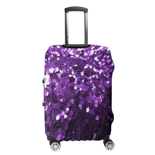 Beautiful Purple Glitter Luggage Cover, Elastic Luggage Protector Fits 19-32in Suitcases, Washable & Anti-Scratch Suitcase Cover for Men Women S4