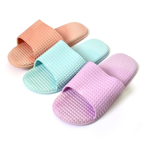 Women's Plus Size Soft Indoor Non-Slip Bath Shower slippers/Lavender, Pink, Blue | Sizes 9 10 11 Wide Fit Loafer2