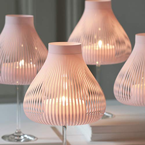 MISS MOLLY 4er Set rosa, Lampenschirme für Weingläser, Weinglas-Lampenschirm, Adventskranz Deko, Weihnachten Hochzeit Dekoration, Weinzubehör, originelles Geschenk für Weinliebhaber, excl. Weinglas