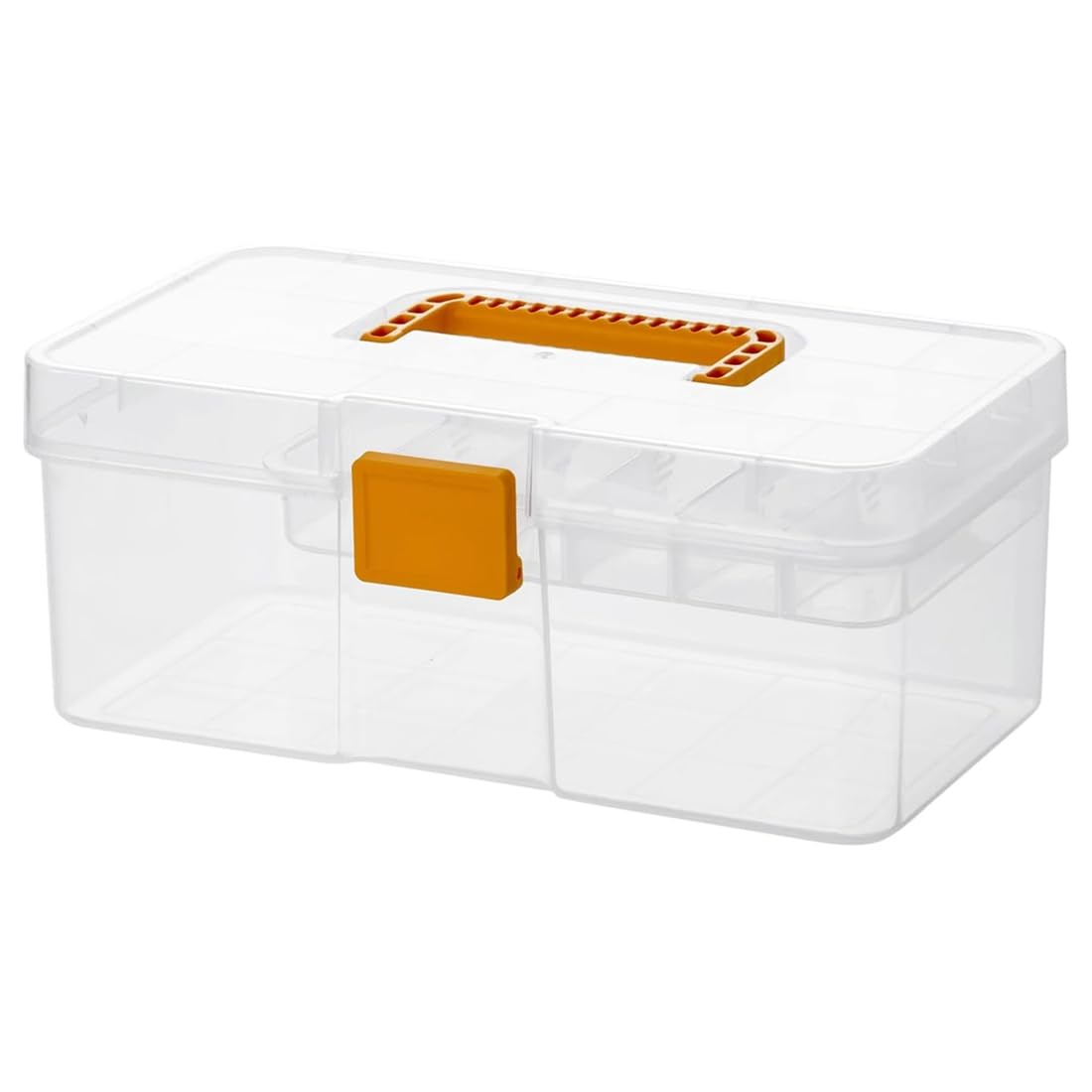 Aundhegrtt Plastic Transparent Portable Handle Storage Box Multifunctional Household Utility Box Suitable for Craft, Sewing, Makeup Supplies Storage