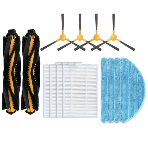 Compatible For iHome AutoVac Eclipse / iHome AutoVac Eclipse G Robot Vacuum Cleaner Spare Parts Accessories Main Brush Side Brush Hepa Filter Primary Filter Mop Rag (14 PCS)