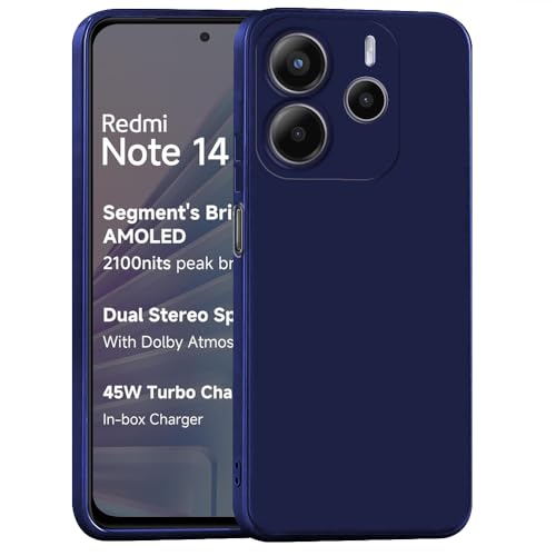 Image of Back Cover for Mi Redmi Note 14 5G | Full Camera Protection | Premium Liquid Silicon Case | Flexible Bumper Case for Mi Redmi Note 14 5G (Dark Blue)