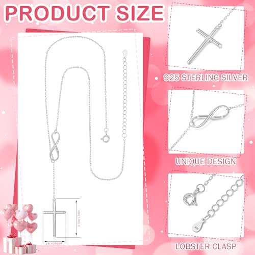 My Daily Styles 925 Sterling Silver InfinitySilver Cross Necklaces For Women - Cross Pendants 3 Color Styles Religious Jewelry with Adjustable Chain - Top Gifting Idea2