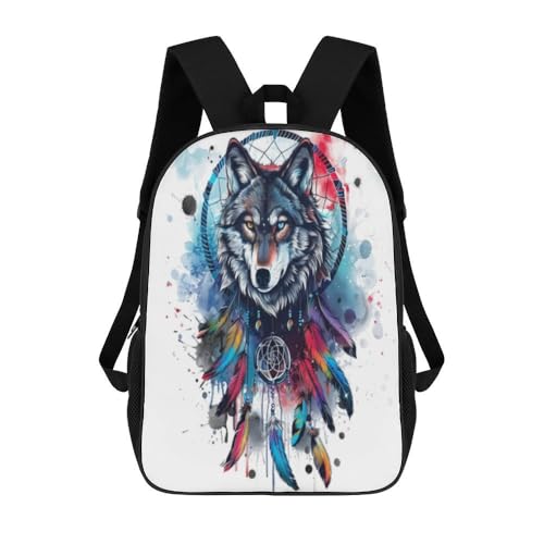 Mochila de senderismo de lobo para excursiones escolares y viajes en familia
