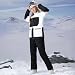 HOTIAN Damen Ski Jacke und Hosen 2 Teilig Set Skianzug Damen Wasserdicht Winddicht Winter Outdoor Warme Skifahren Skibekleidung damen set 167 BK+BK XL