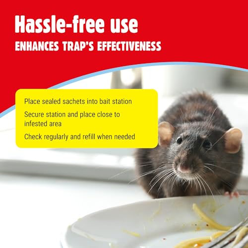 The Big Cheese Rat & Mouse Killer Grain Bait Sachet - 25g x 6 Kills Mice Pre-Measured Chew Through Sachet Difenacoum, Blue