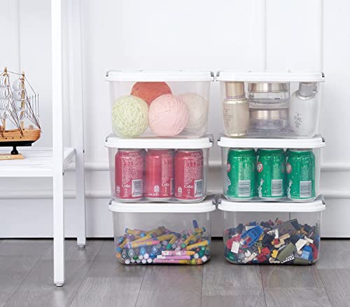 Zhenfan 5.5 Quart Clear Storage Latch Box/Bin With Lids, 5 Liter Plastic Organize Bins With Handle, 6-Pack #TOP5