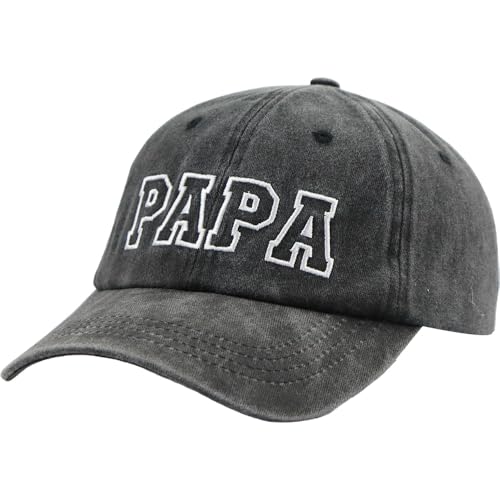 Image of Funny Papa Hats for Men Grandpa, Father Day Birthday Gifts for Dad Daddy, Adjustable Cotton Embroidered Grandfather Baseball Cap