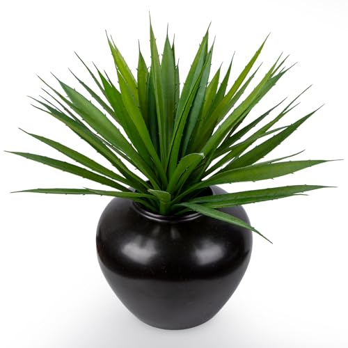 OBDXZHC 17 Inch Green Artificial Agave Plant Faux Succulents Plants