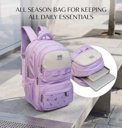 Image of ADSON kawaii Girls Travel School Bag|Backpack Of Large Capacity Aesthetic Stylish Girls Korean Laptop Bag Rucksack for School |College Bags Cute Bookbag for Teens Water Resistance 18 Inches