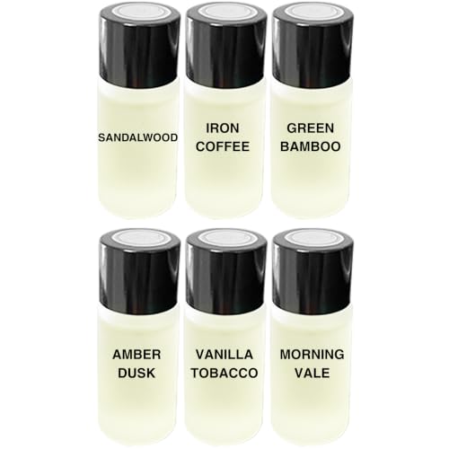 Image of Car Air Freshener Refill Liquid Set of 6 x 10 ML - Smart Car Air Freshener Refill - Car Fragrance Refill - Car Diffuser Refill (Noir Essence Collection)