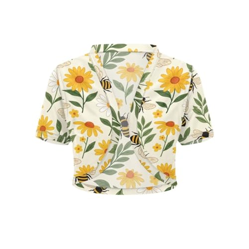 Image of Womens Short Sleeve Cardigans Lightweight Summer Cardigan Trendy Bolero Shrug Cute Floral Cardigan Sheer Bolero