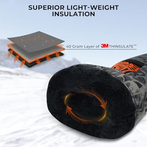 KastKing PolarBlast Convertible Ice Fishing Gloves Cold Weather Mittens and Fingerless Gloves with 3M Thinsulate Ideal for Ice Fishing, Photography