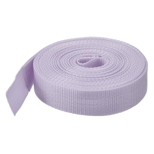 Image of MECCANIXITY Lightweight Polypropylene Webbing Strap 0.8 inch 10 Yard Backpack Strapping Band Light Purple for Outdoor Luggage Cargo Straps