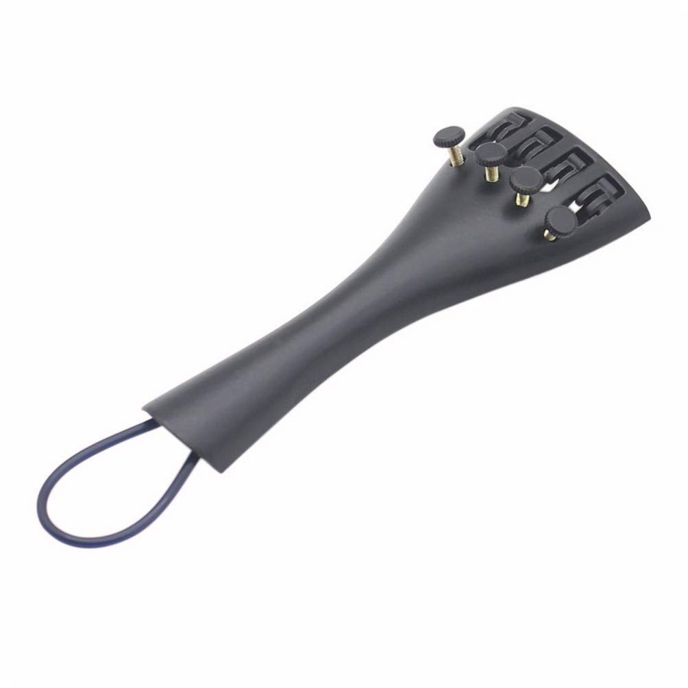 HEALLILY Violin Ebony Tailpiece with Fine Tuner Tailgut Cord for 4/4