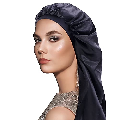 Braid Bonnet For Sleeping Long Hair Women Silk Shower Cap Satin Bonnet