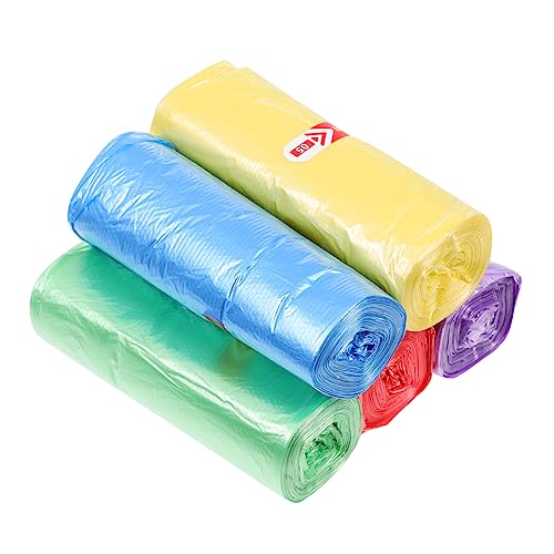 Baluue 125Pcs Colorful Small Trash Bags Flat Garbage Liners Leak PE Material for Bedroom Kitchen Office Home Use