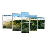 Acoustical Soundproof Wall Panels Beautiful mist green forest mountain Self-Adhesive Art Acoustic Panels Reduce Room Echo Reverberation Acoustic Treatment Wall Decor