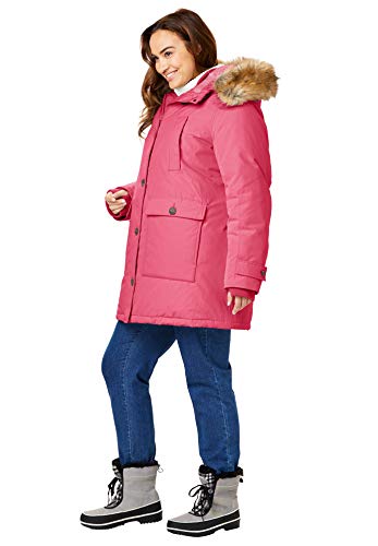 Woman Within Plus Size Arctic Parka Jacket & Hood 34" Long Down Blend Winter Coat4