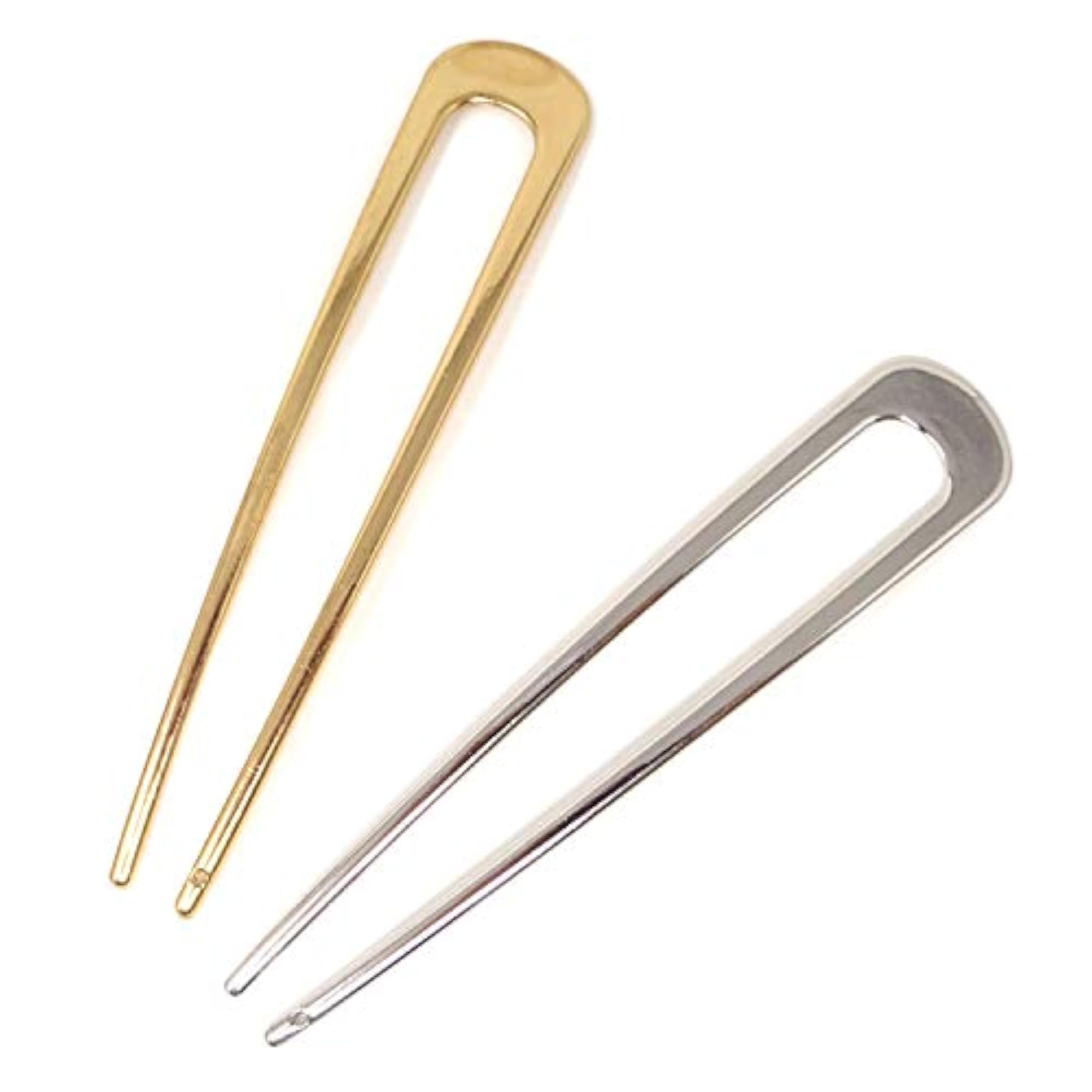 Simple U Shaped Metal Hair Pins, 2 Pieces